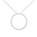 .925 Sterling Silver 4 cttw Prong Set, Round-Cut Diamond Open Circle